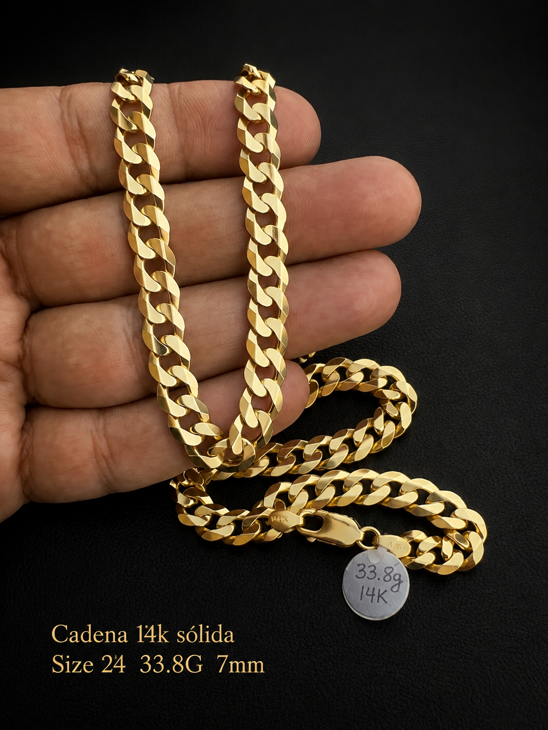 Cadena 14K size 24 33.8 7mm
