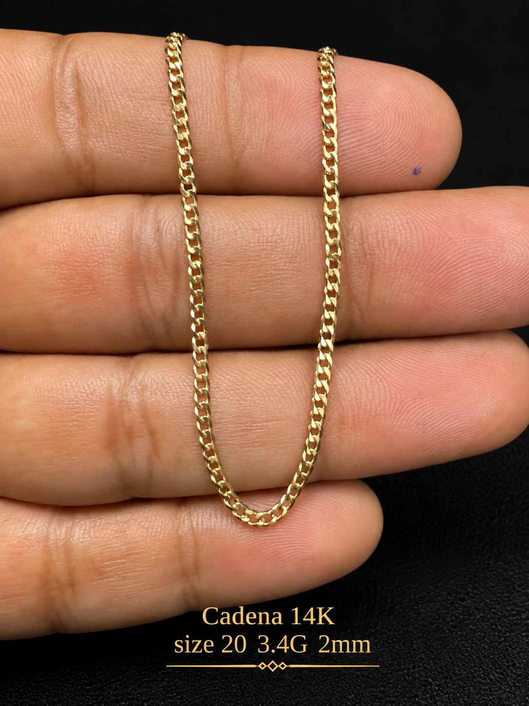 Cadena 14K size 20 3.4G 2mm