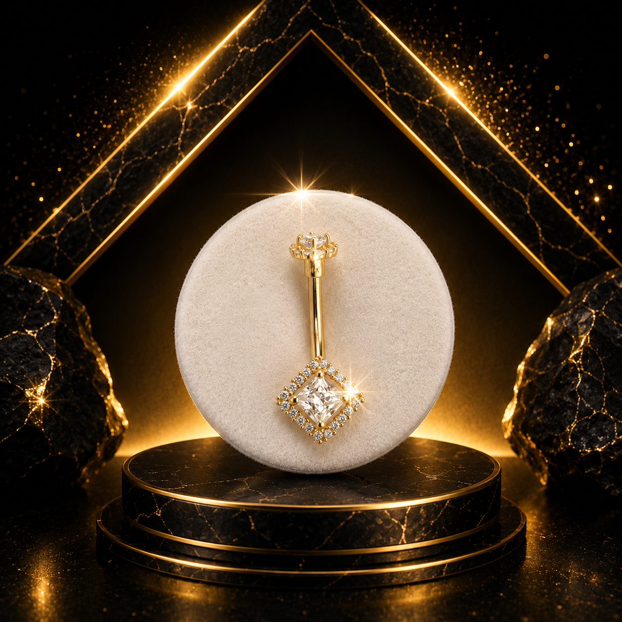 Pantalla de ombligo 14K
