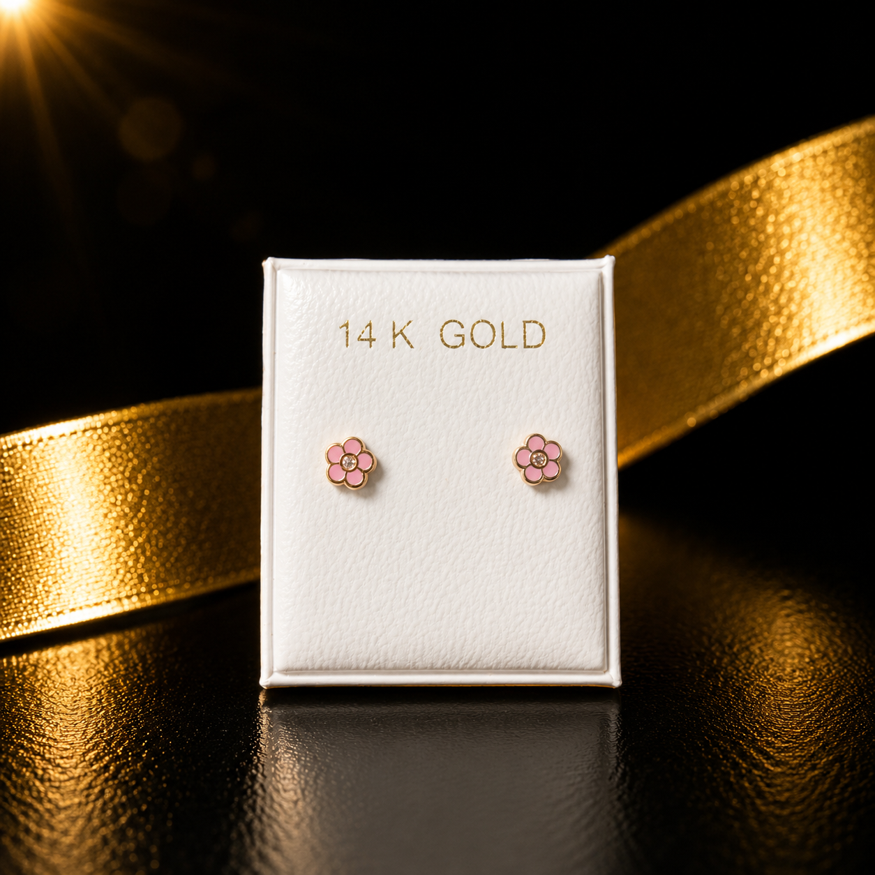 Pantalla de flor color rosita 14K