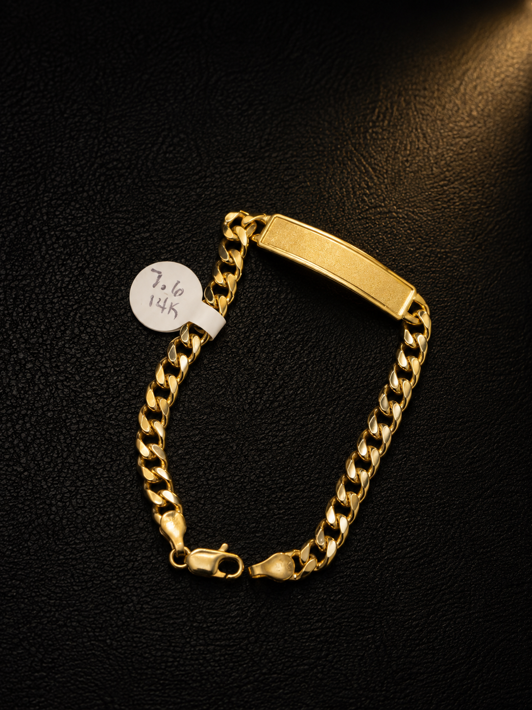 Pulsera 14K para bebé sólida cubana 7.6 (size 6)