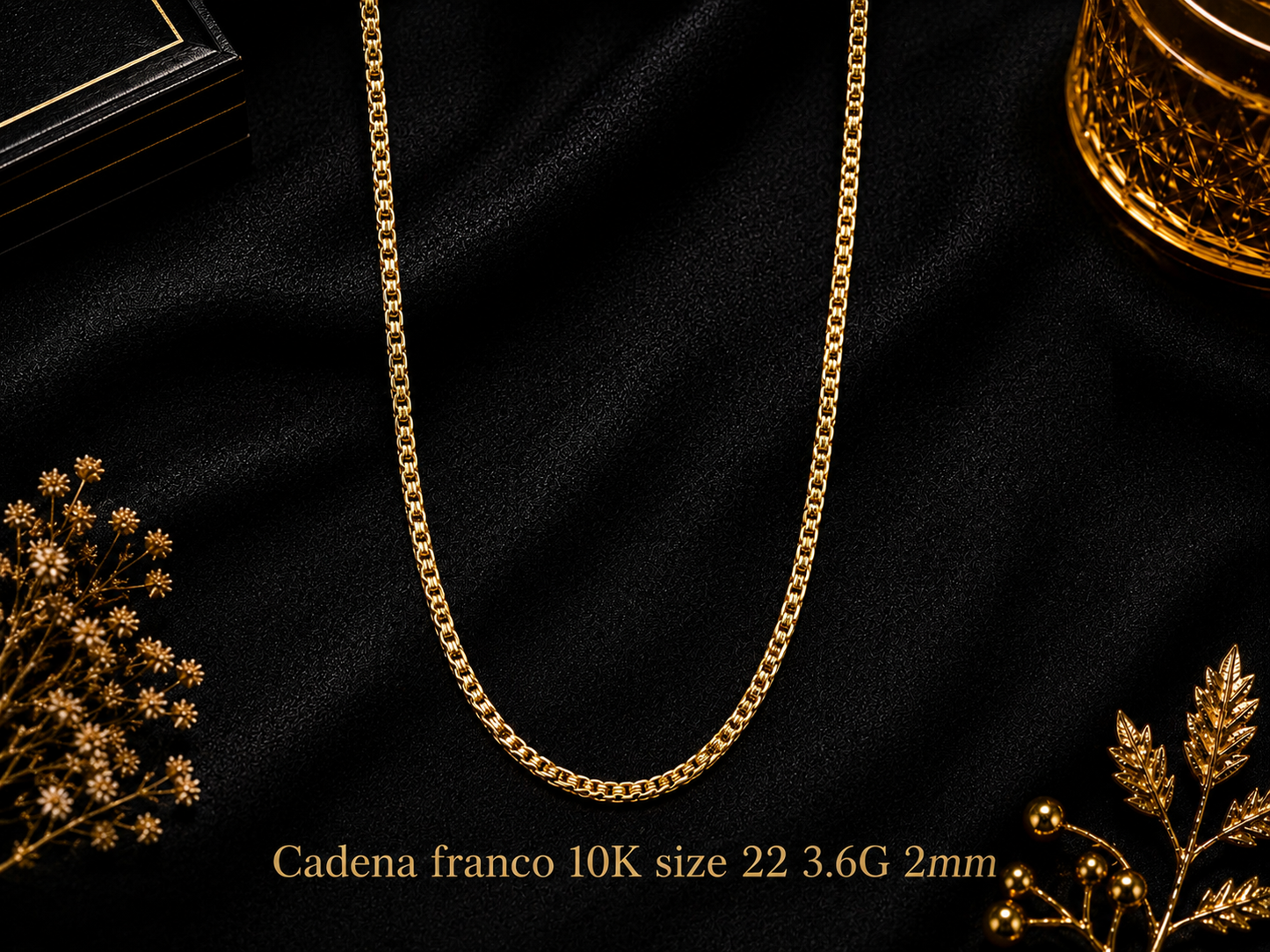 Cadena franco 10K size 22 3.6G 2mm