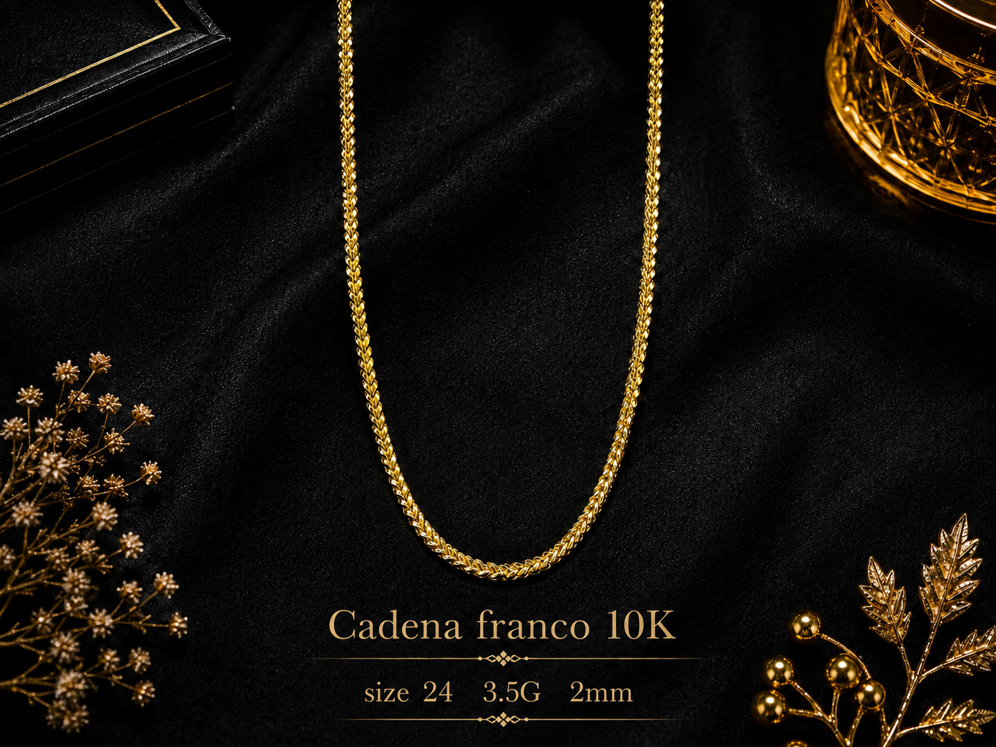 Cadena franco 10K size 24 3.5G 2mm