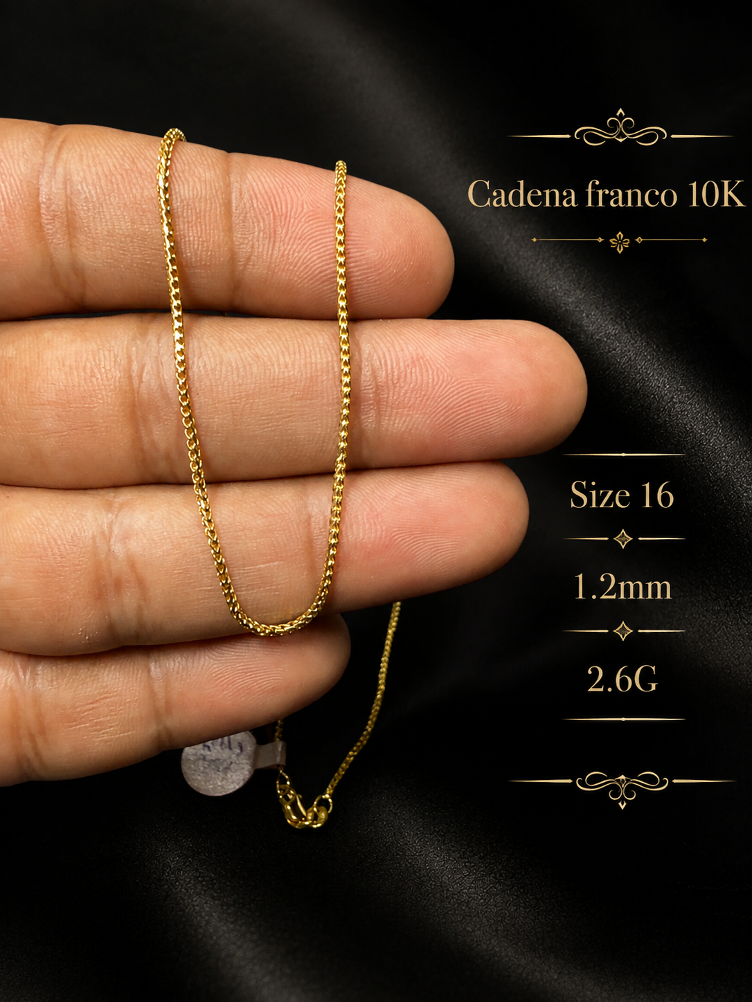 Cadena franco size 16 2.6G 1.2mm