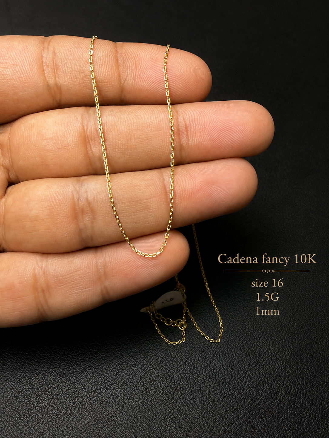 Cadena fancy 10K size 16 1.5G 1mm