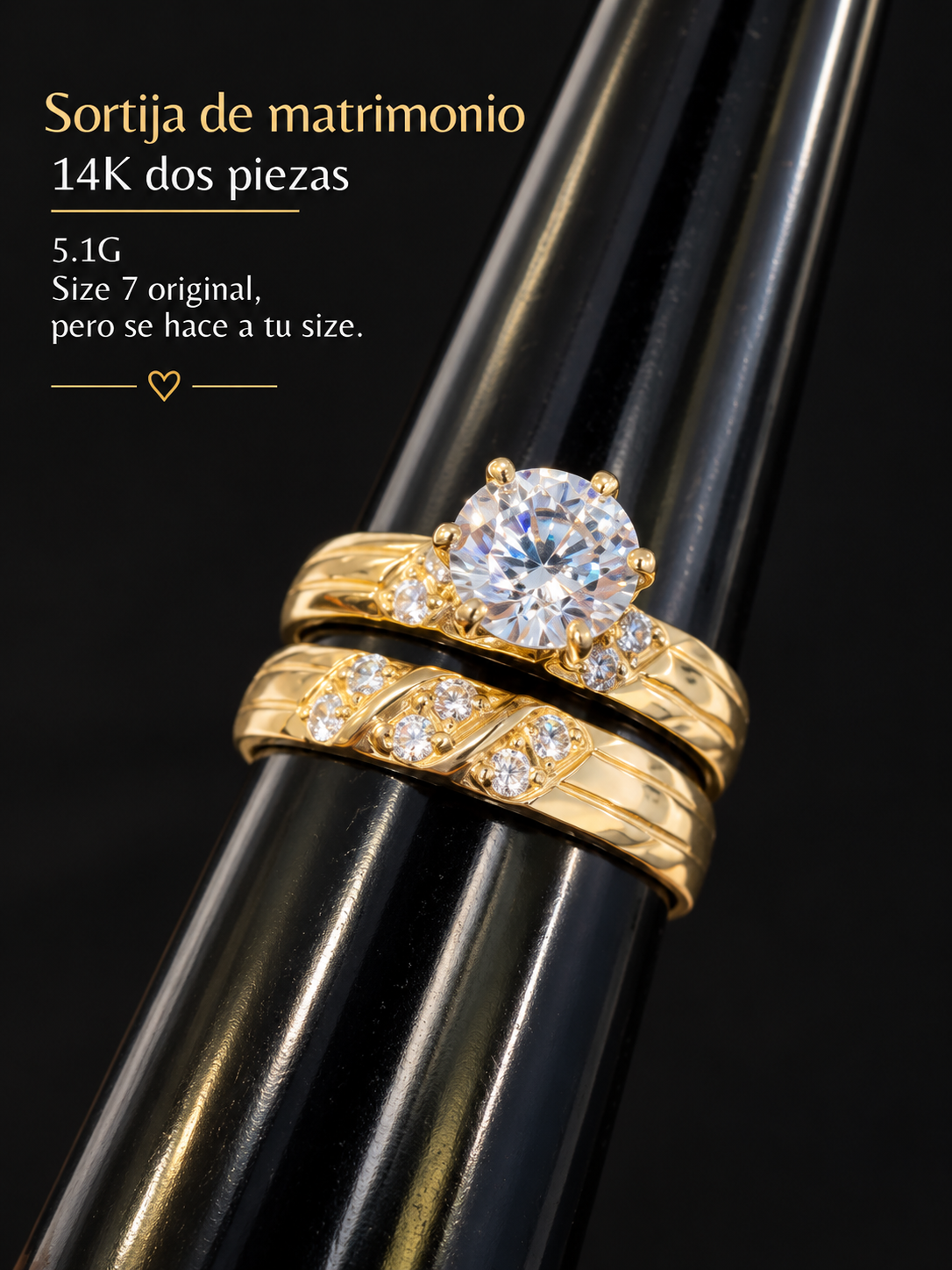 Sortija 14K de matrimonio 5.1G size 7 pero se hace a tu size