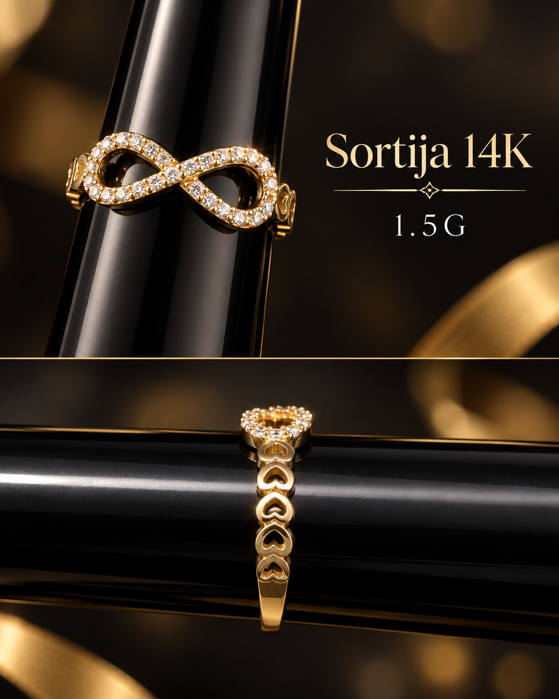 Sortija 14K size 7 1.5G se hace a tu size