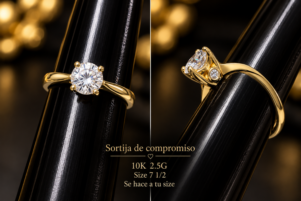 Sortija de compromiso 10K 2.5G size 7 1/2