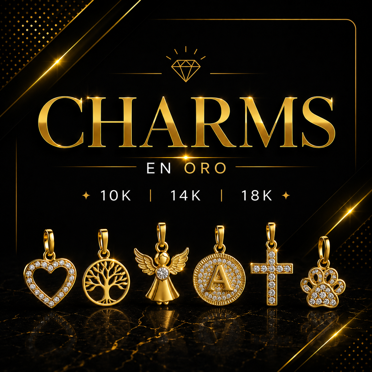 Charms en oro 10K,14K,18K