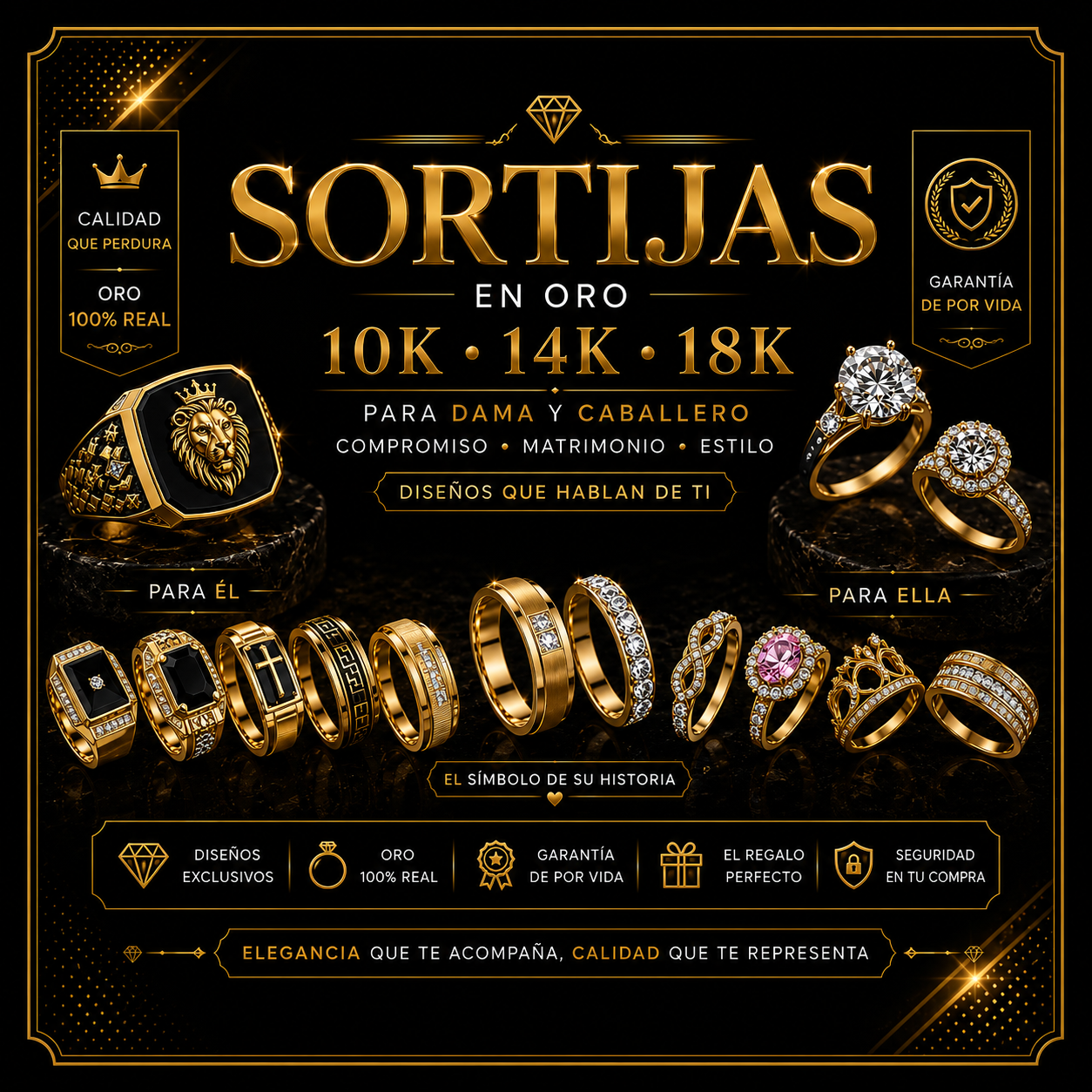 Sortijas en Oro 10K o 14K