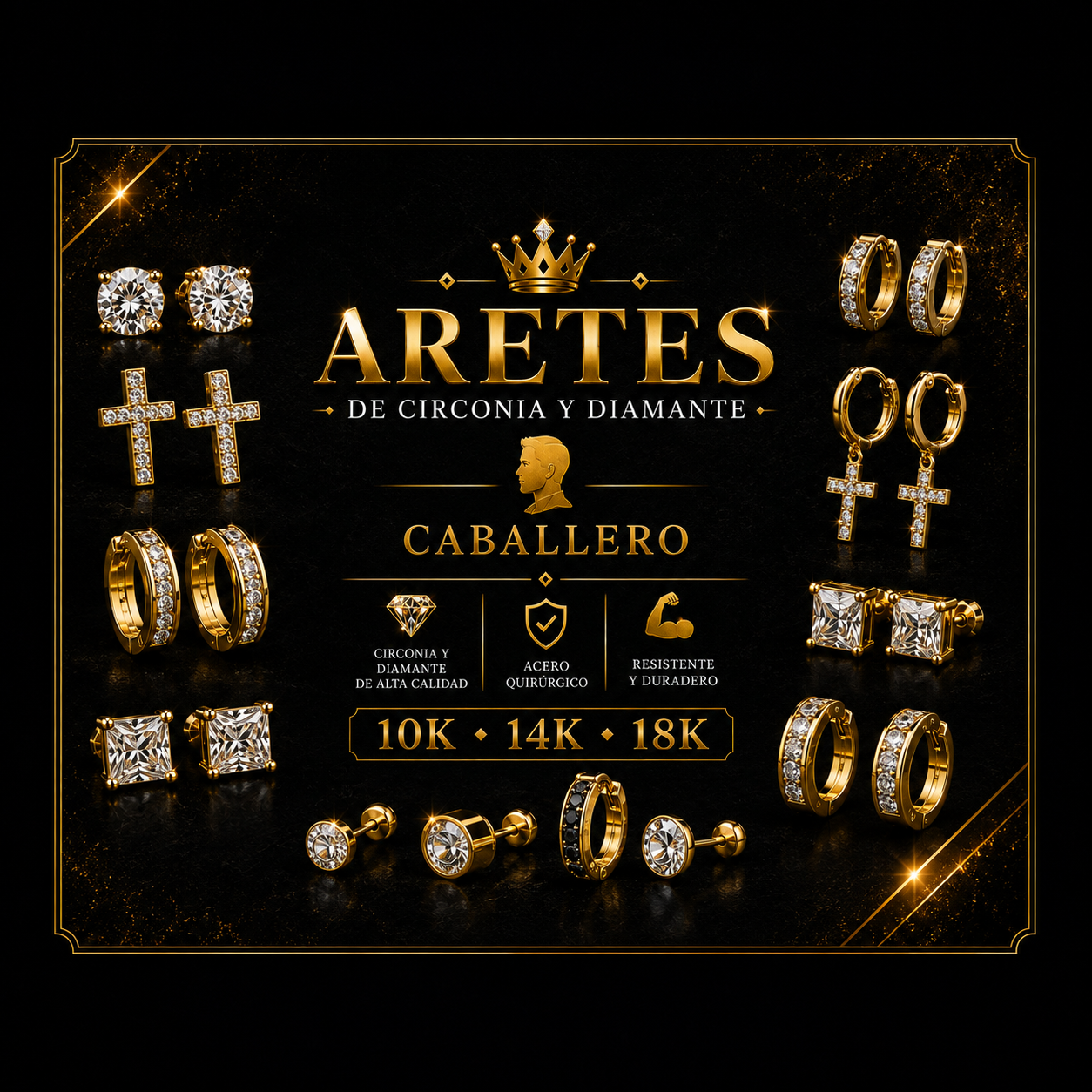 Aretes para caballero