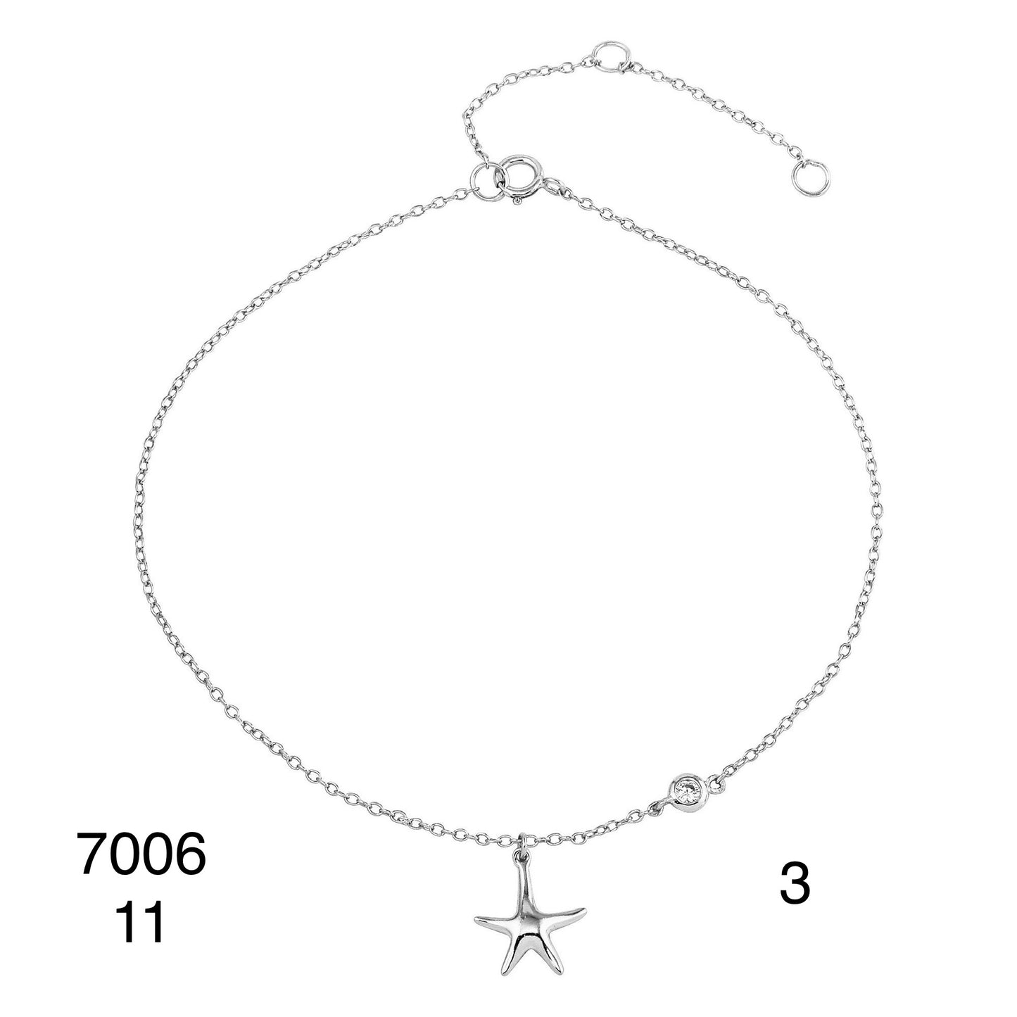 Pulsera de pies plata 925