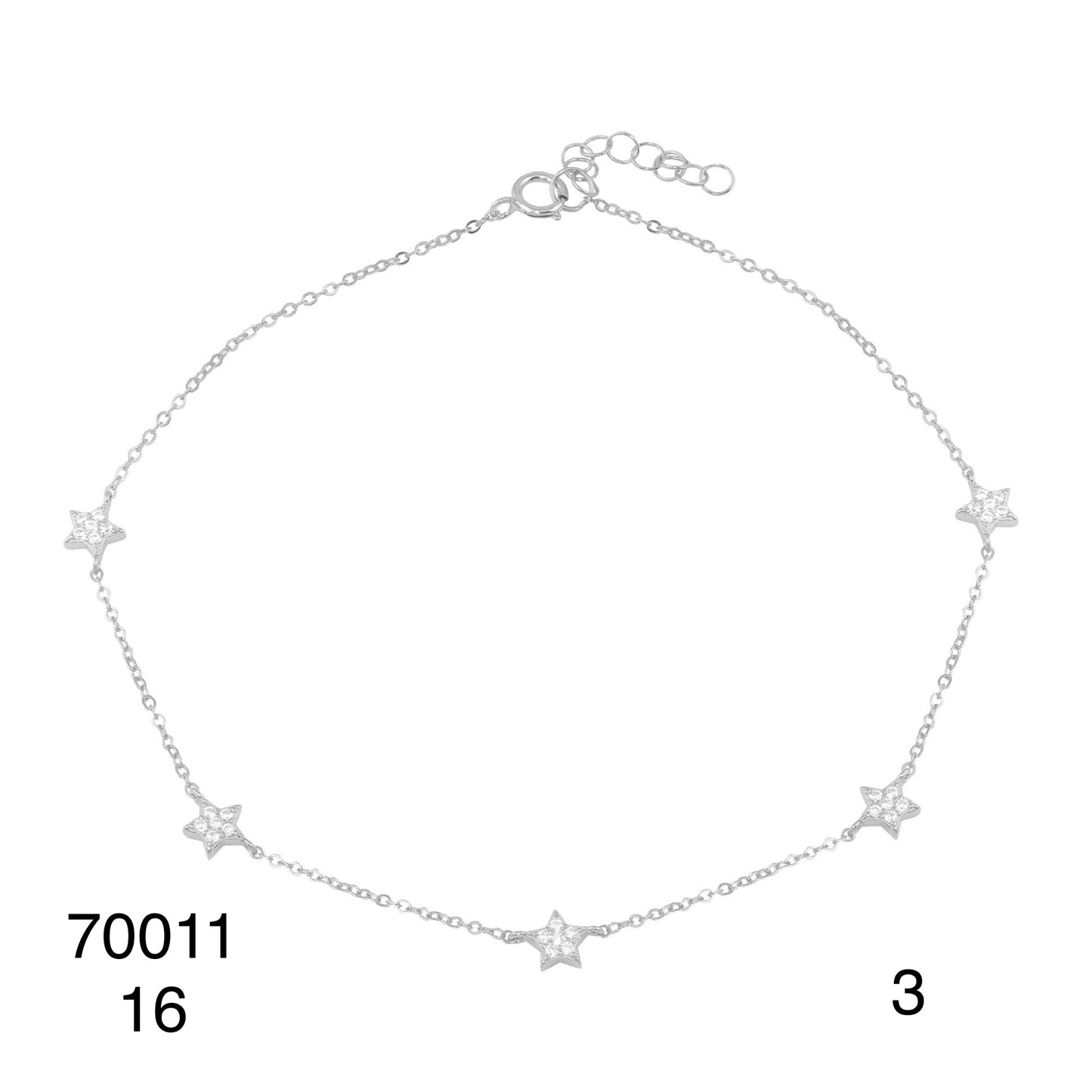 Pulsera de pies plata 925