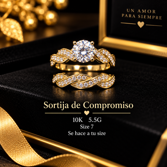 Sortija de compromiso o matrimonio 10K 5.5G size 7