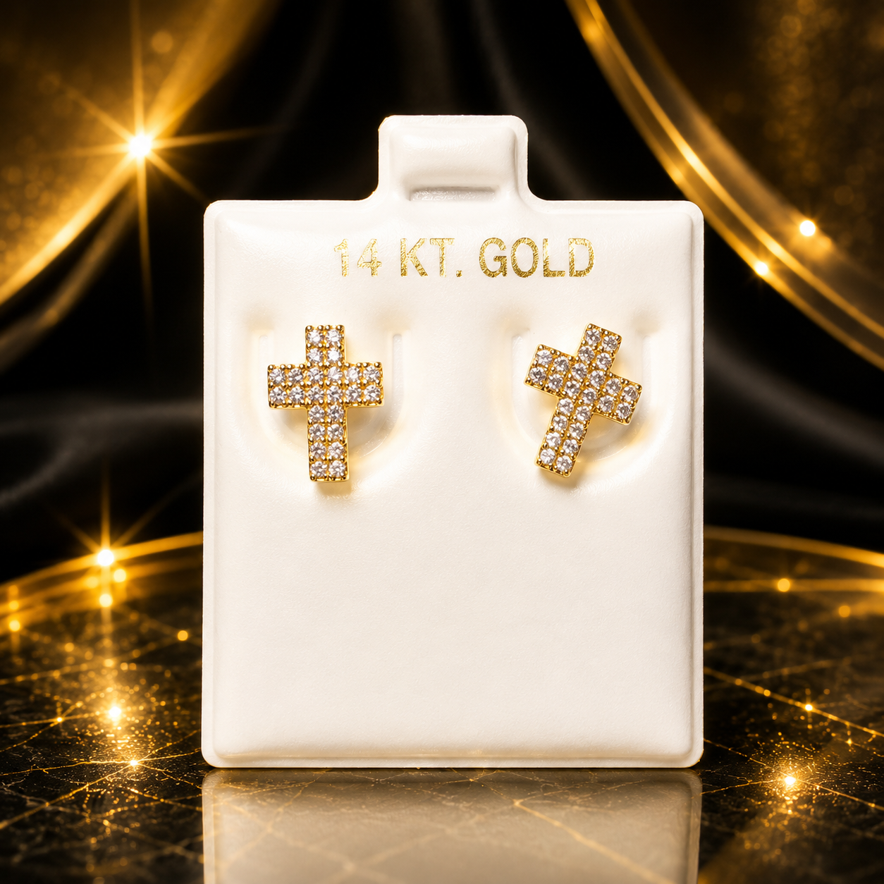 Pantalla de cruz 14K cerradura de mariposa 1.3