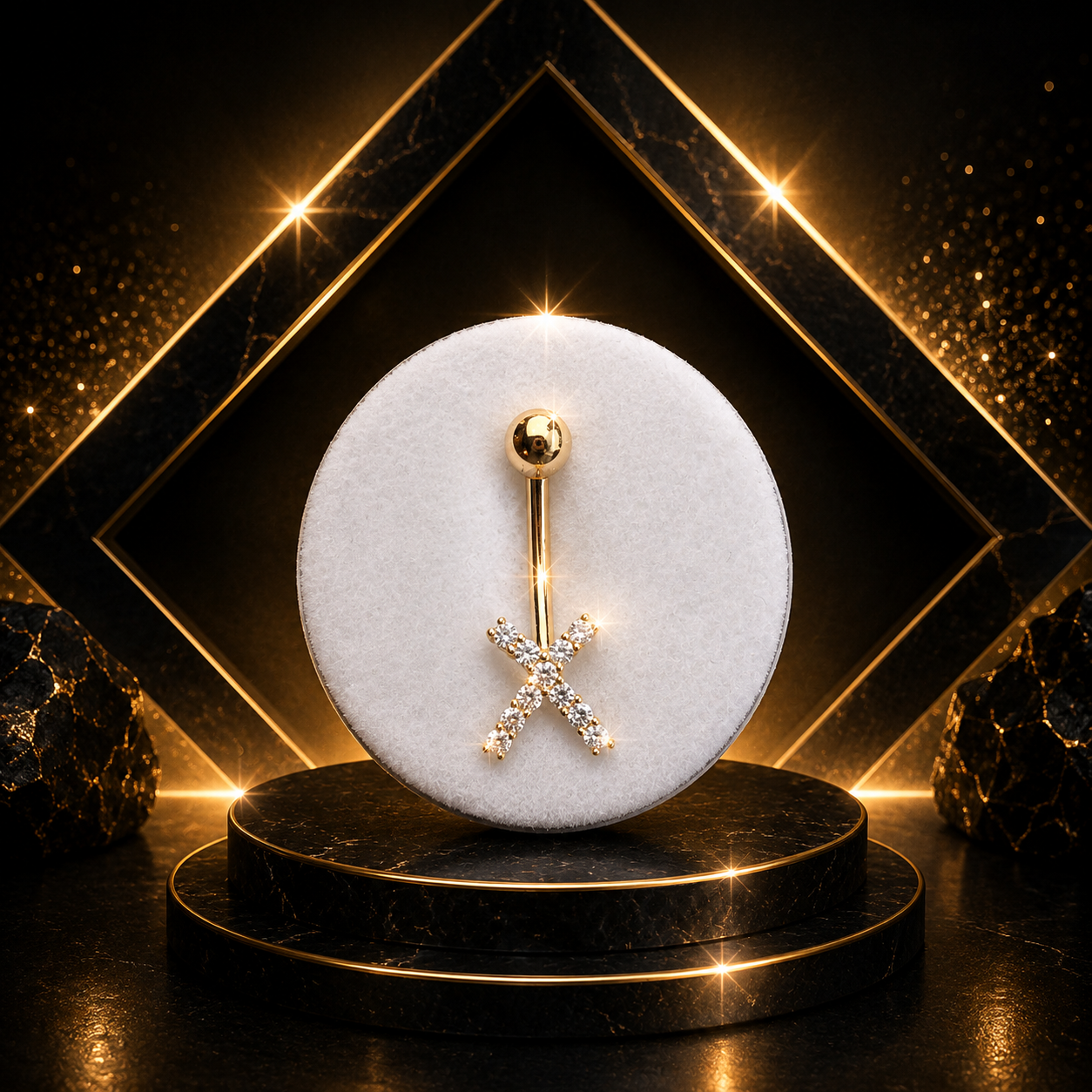 Pantalla de ombligo 14K