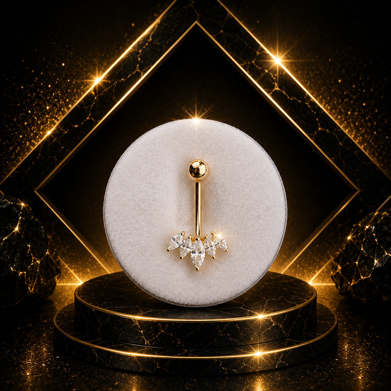 Pantalla de ombligo 14K
