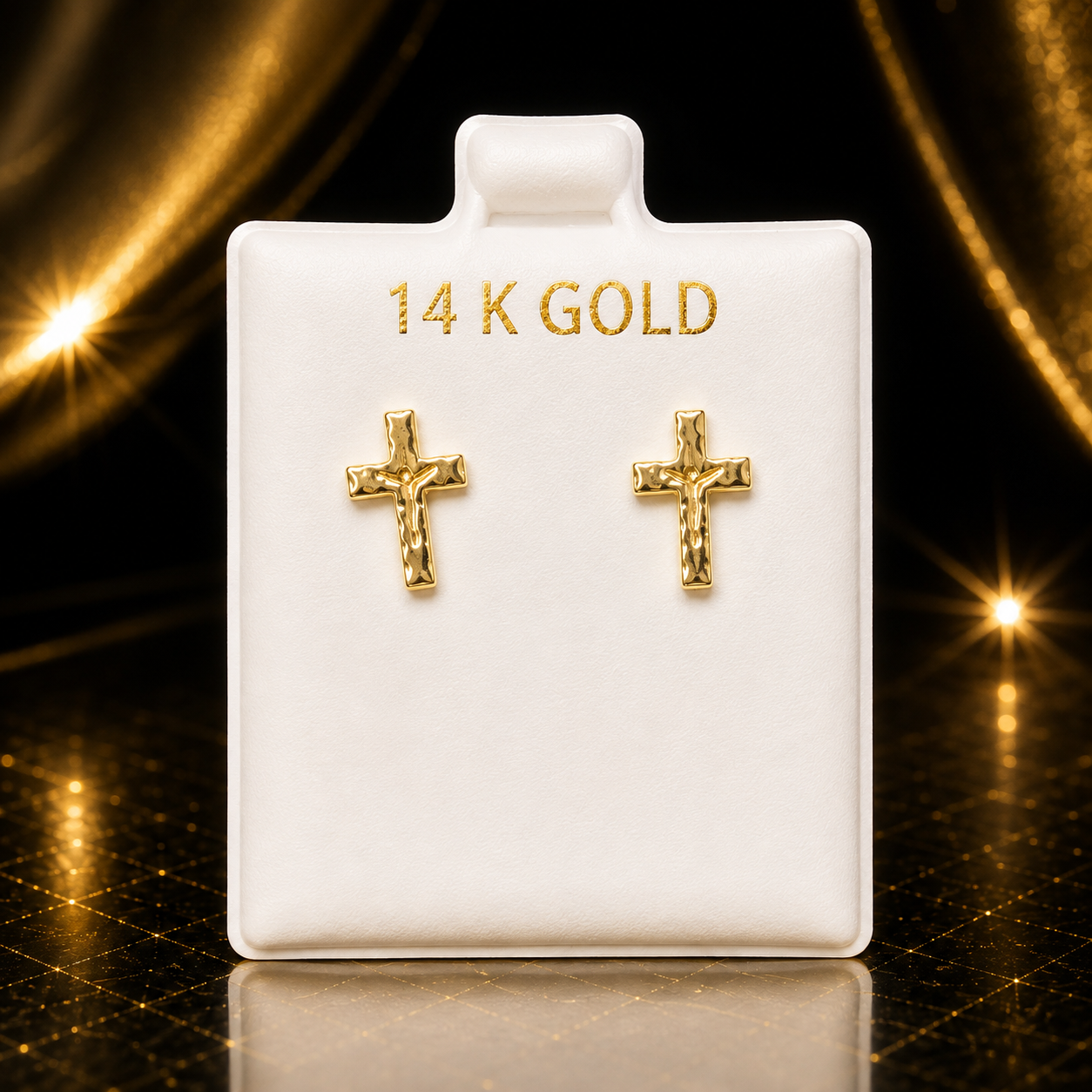 Pantalla de cruz 14K amarilla