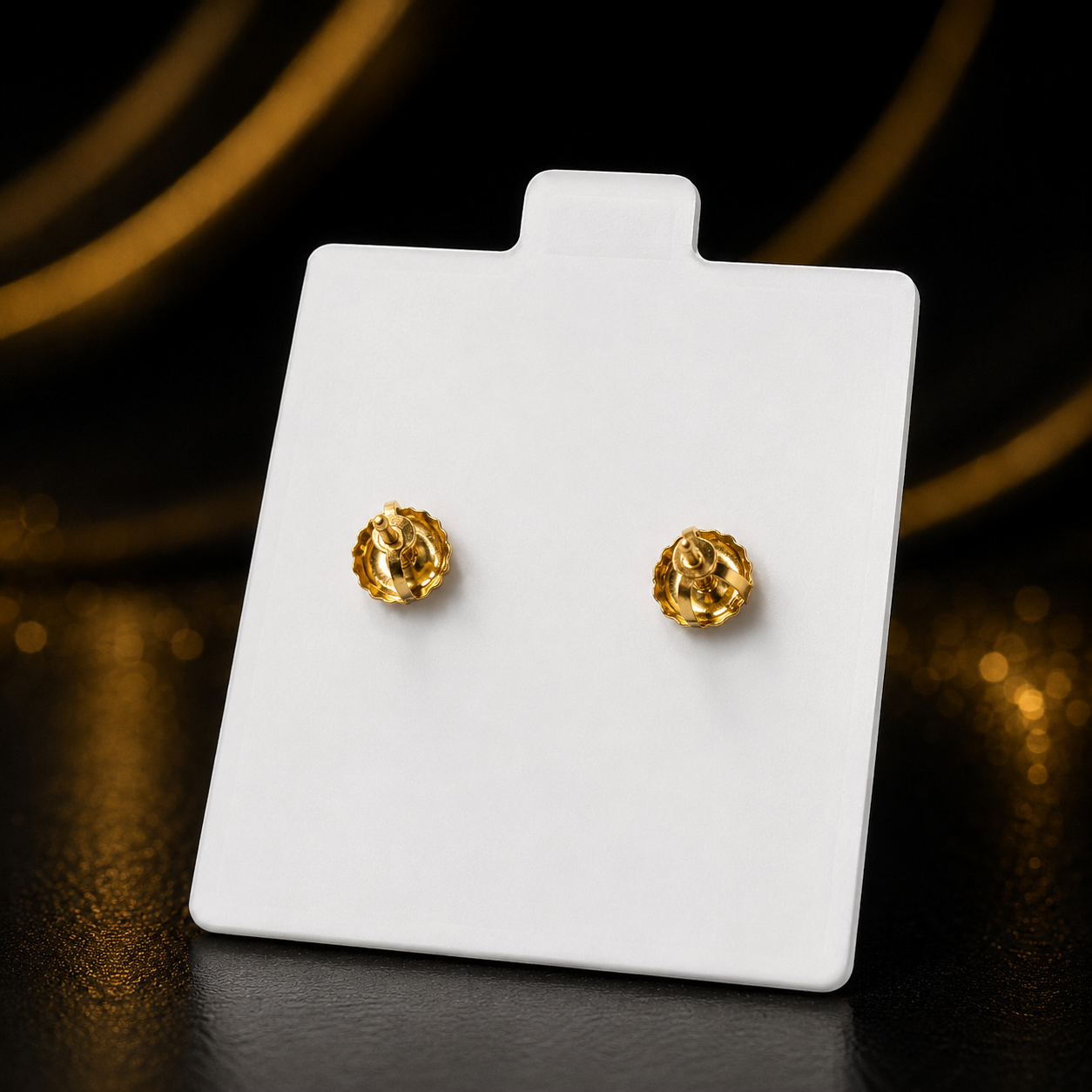 Pantalla 14K 8mm 3 punto de agarre seguridad reforzada en broche.