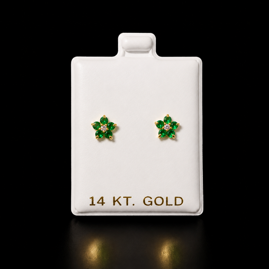 Pantallas de flor  14K verde