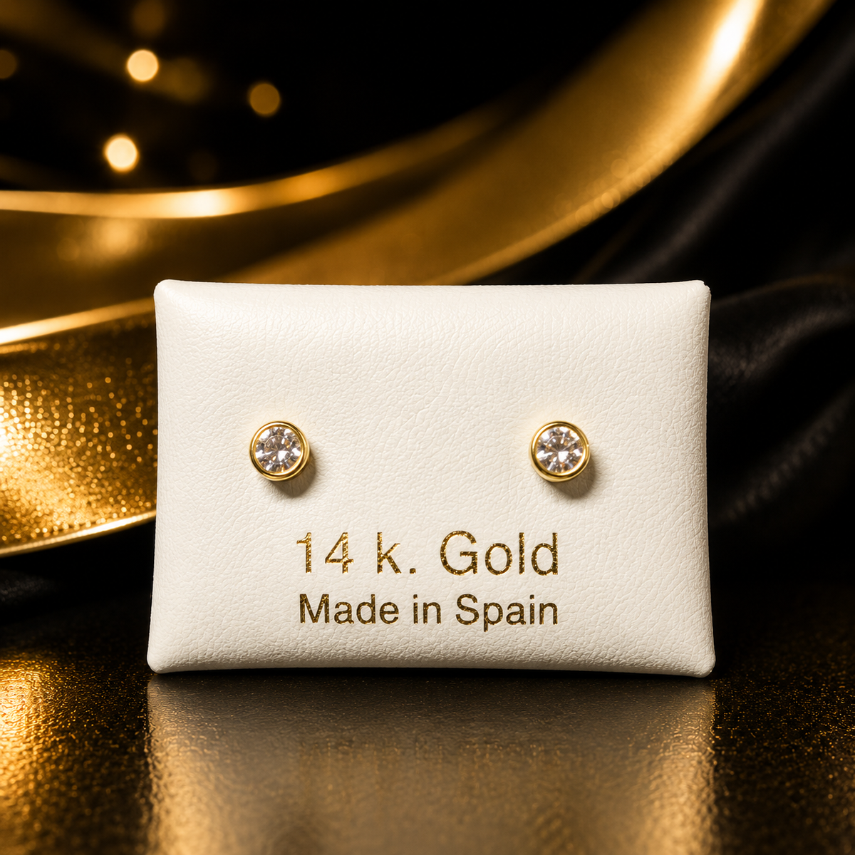 Pantalla redonda 14K circonia clear
