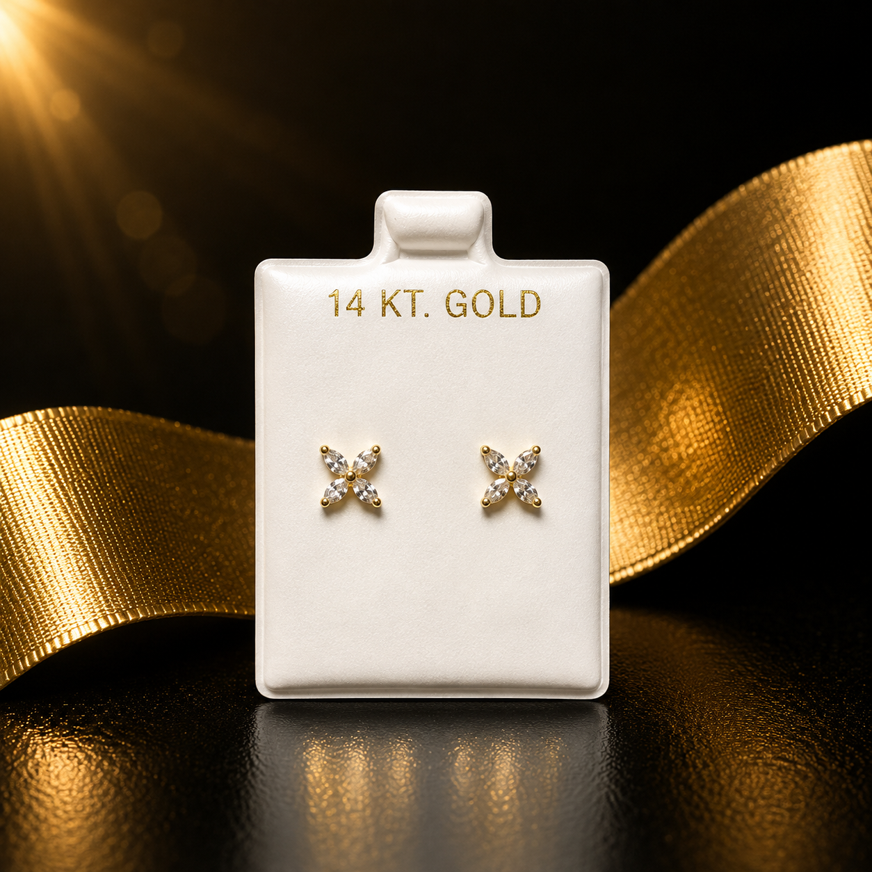 Pantalla 14K  Flor Circonia