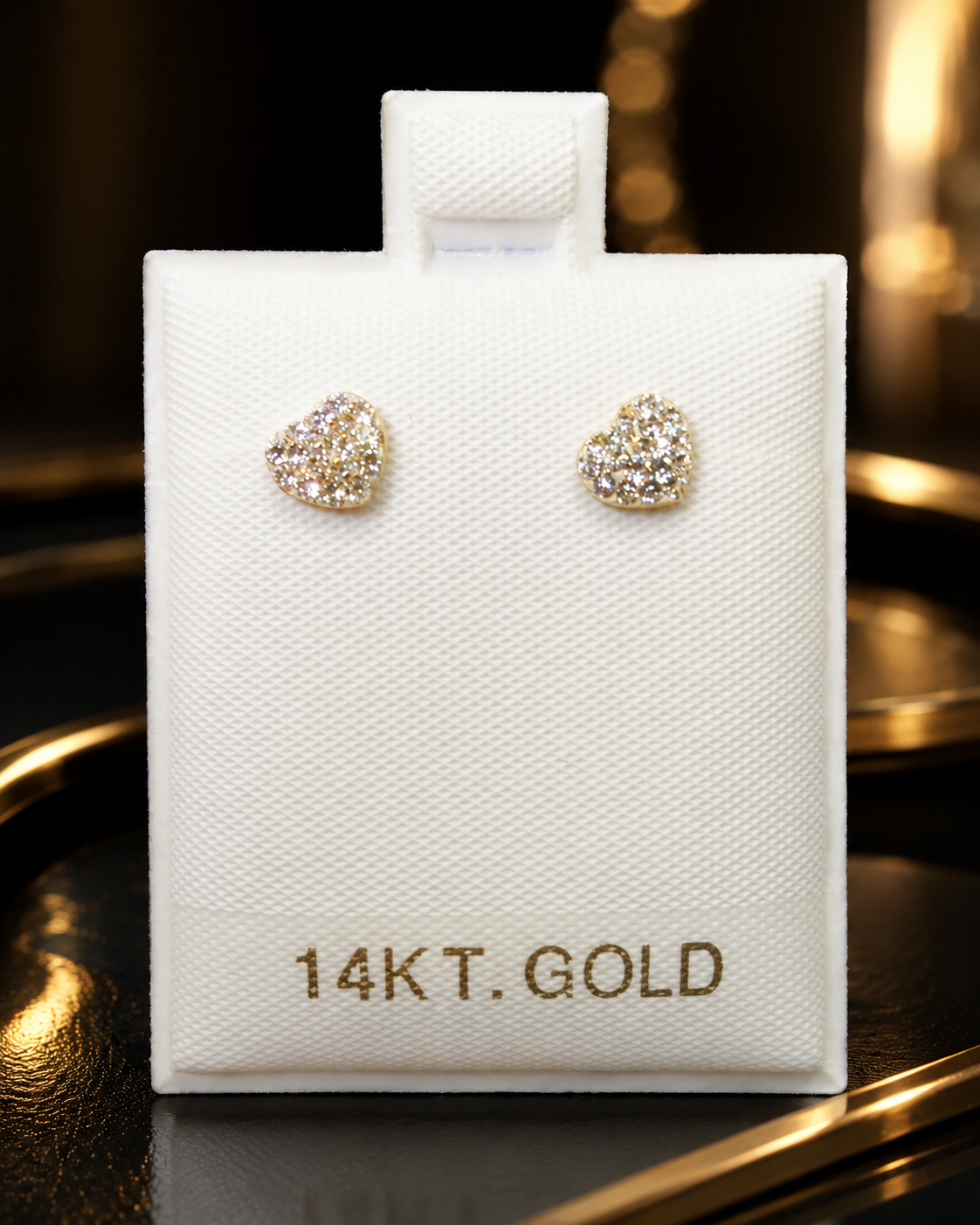 Pantallas de corazón 14K circonia