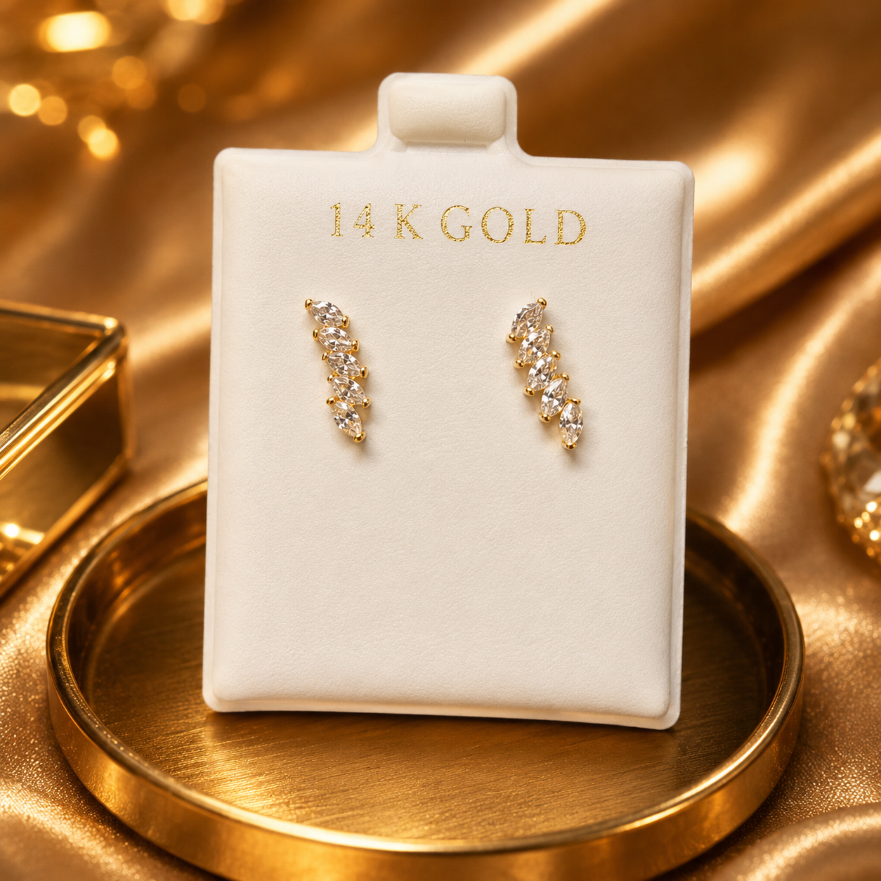 Pantalla 14K circonia elegante