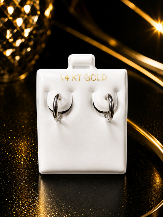 Pantallas de argollas oro blanco 14K 11mm