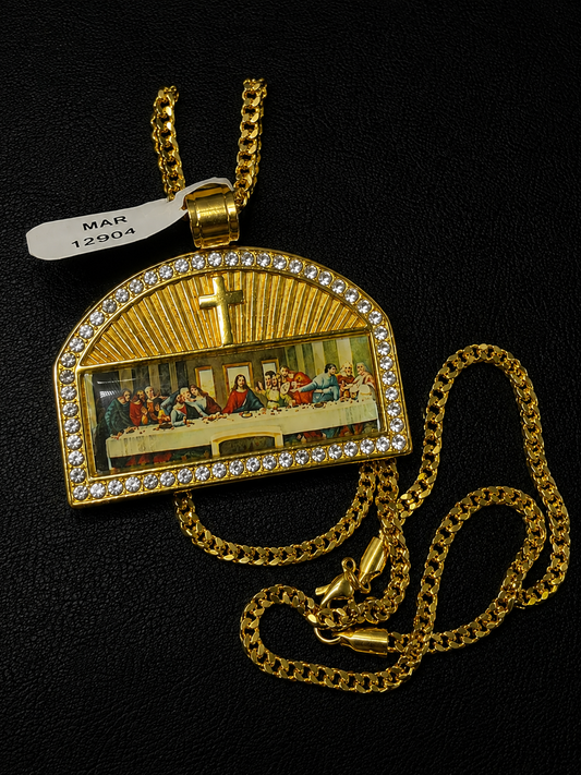 Cadena franco y charms de última cena