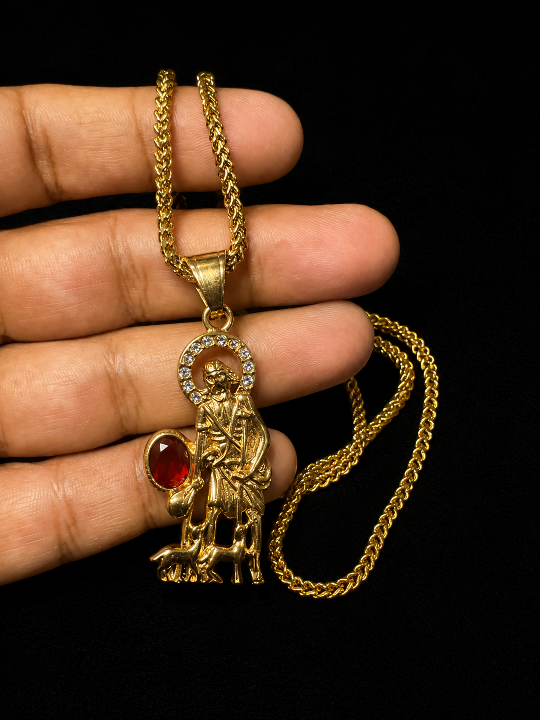 Cadena franco con charms size 22
