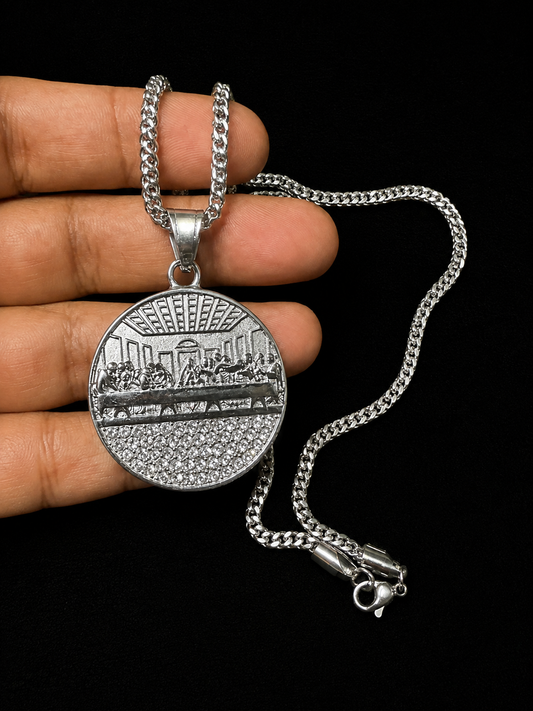 Cadena franco con charm última cena size 22