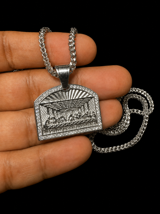 Cadena franco con charms de la última cena size 22