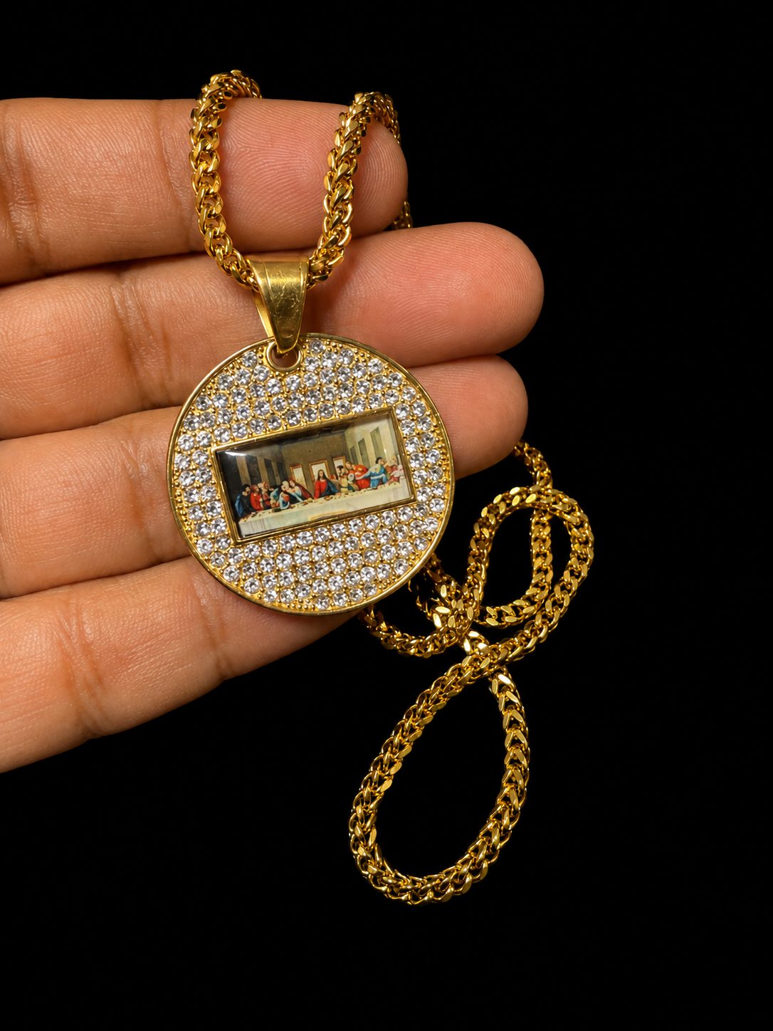 Cadena franco  size 22 con charms última cena