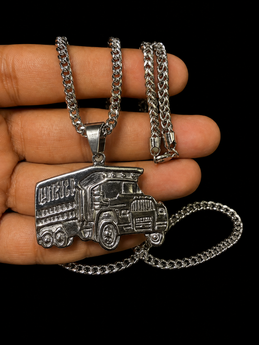 Cadena franco con charms de camión y pulsera size 22