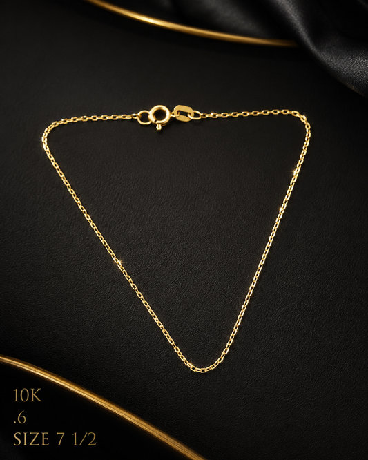Pulsera ( ORO 10K ) elegante finita         size 7-1/2 .6