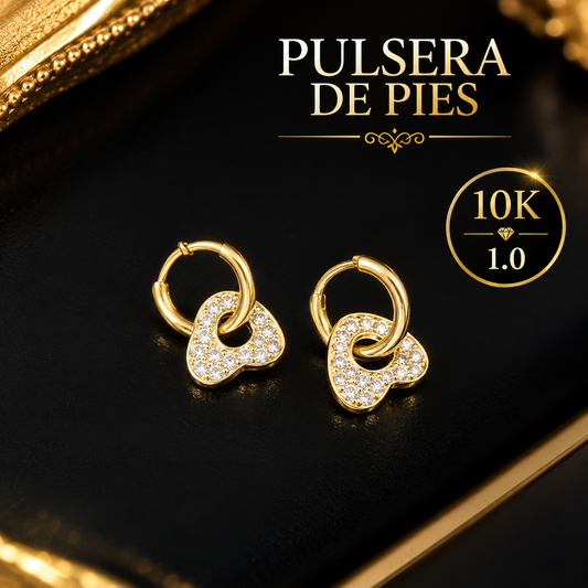 Pantallas de argollas en corazón colgante 10K 1.0