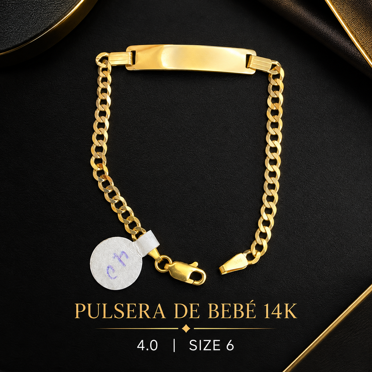 Pulsera de bebé 3.5mm 14K size 6 4.0