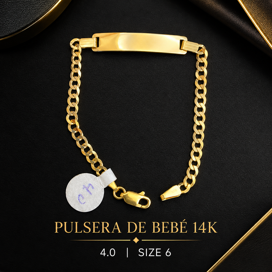 Pulsera de bebé 3.5mm 14K size 6 4.0