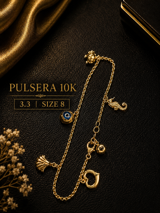 Pulsera fancy 10K size 8  3.3G