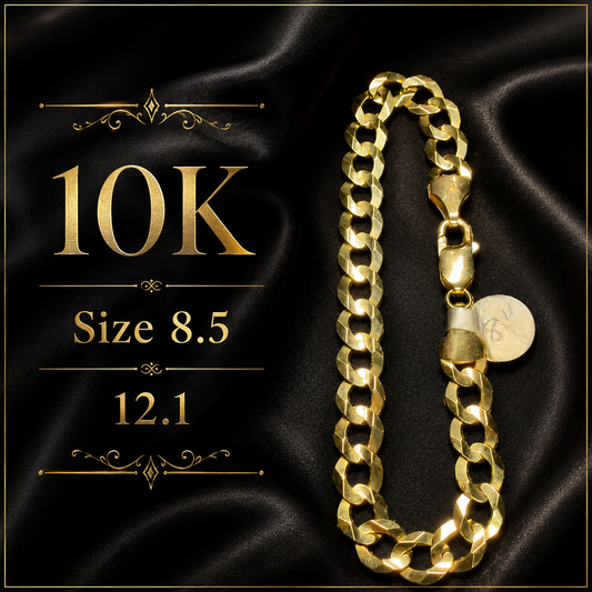 Pulsera cubana 10K (size 8) 8.5mm 12.1G
