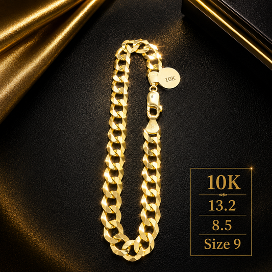 Pulsera cubana 10K  size 9  8.5mm 13.2G