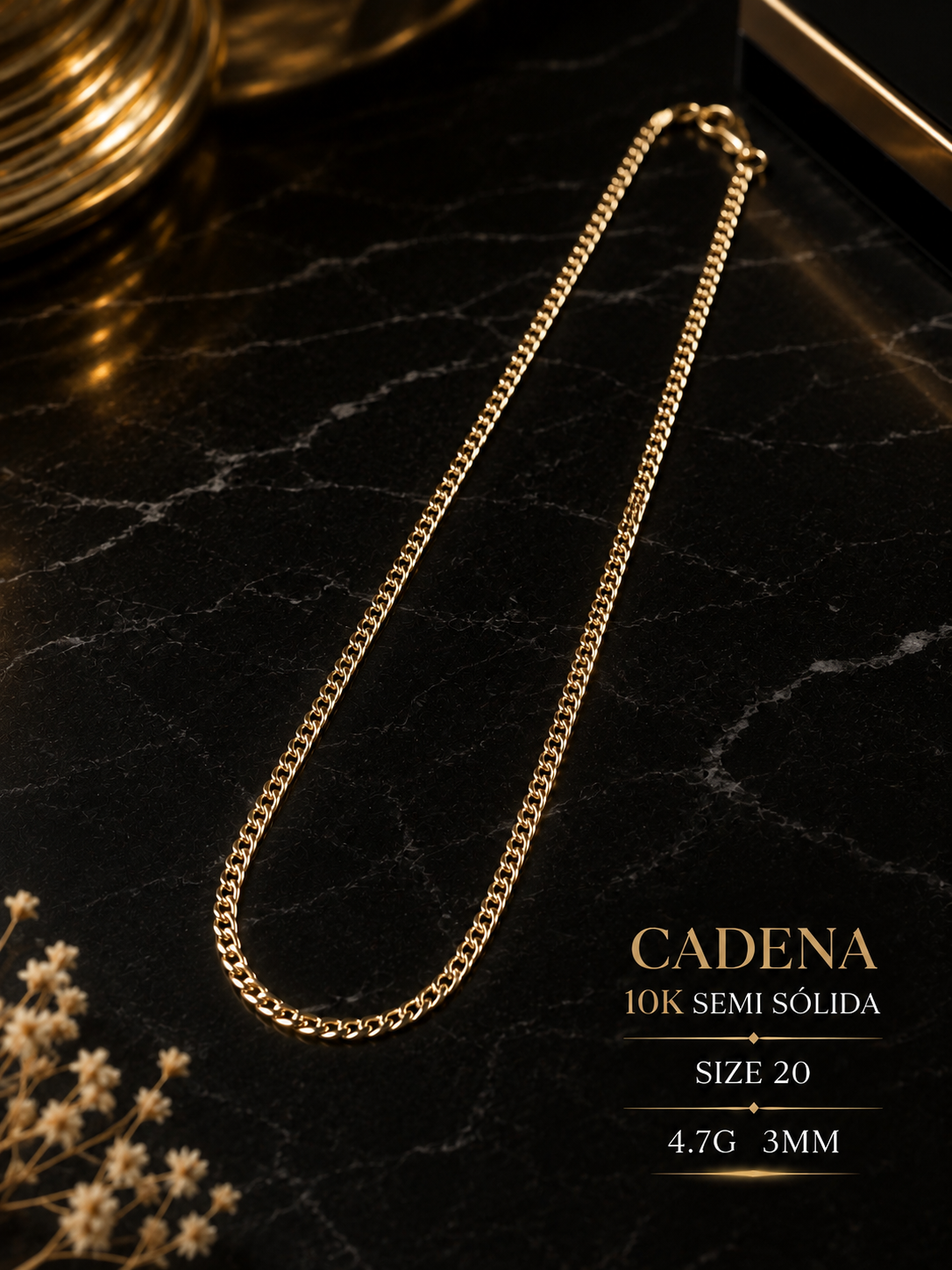 Cadena 10K semi sólida size 20 4.7G 3mm