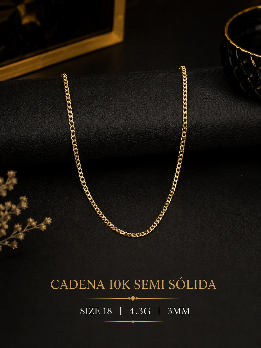 Cadena 10K semi sólida size 18 4.3G 3mm