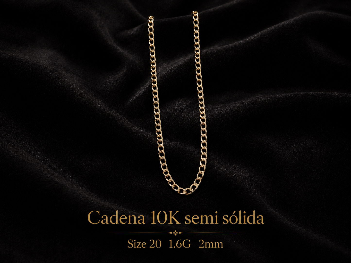Cadena 10K semi sólida 1.6G 2mm  size 20