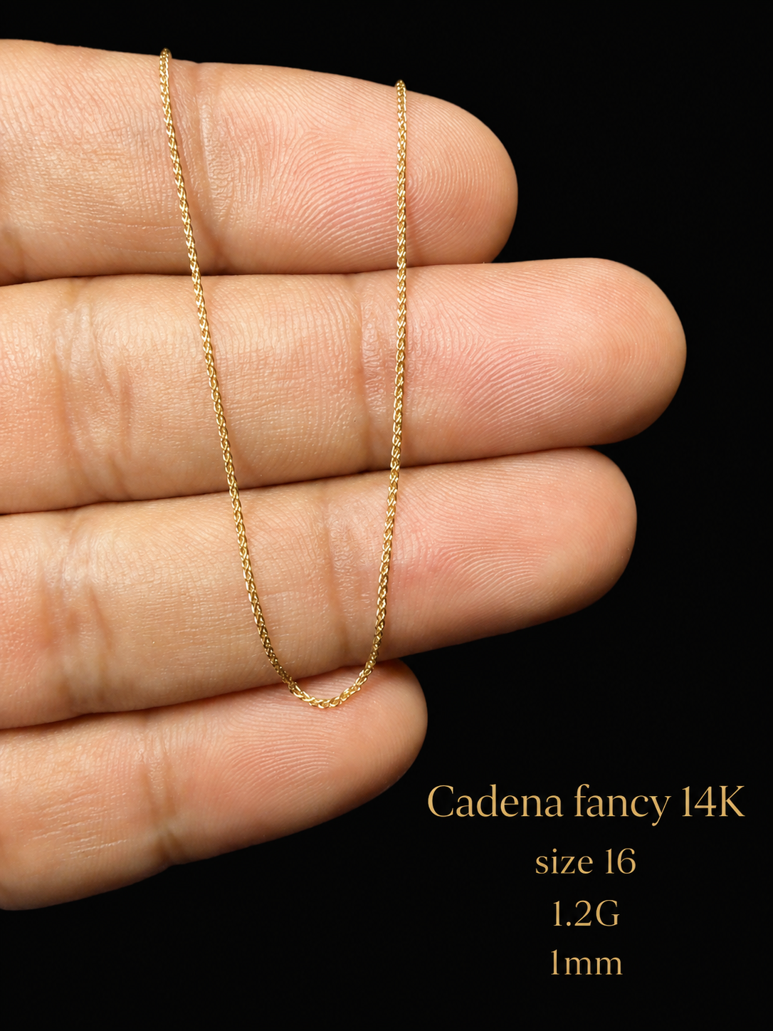 Cadena fancy 14K size 16 1.2G 1mm