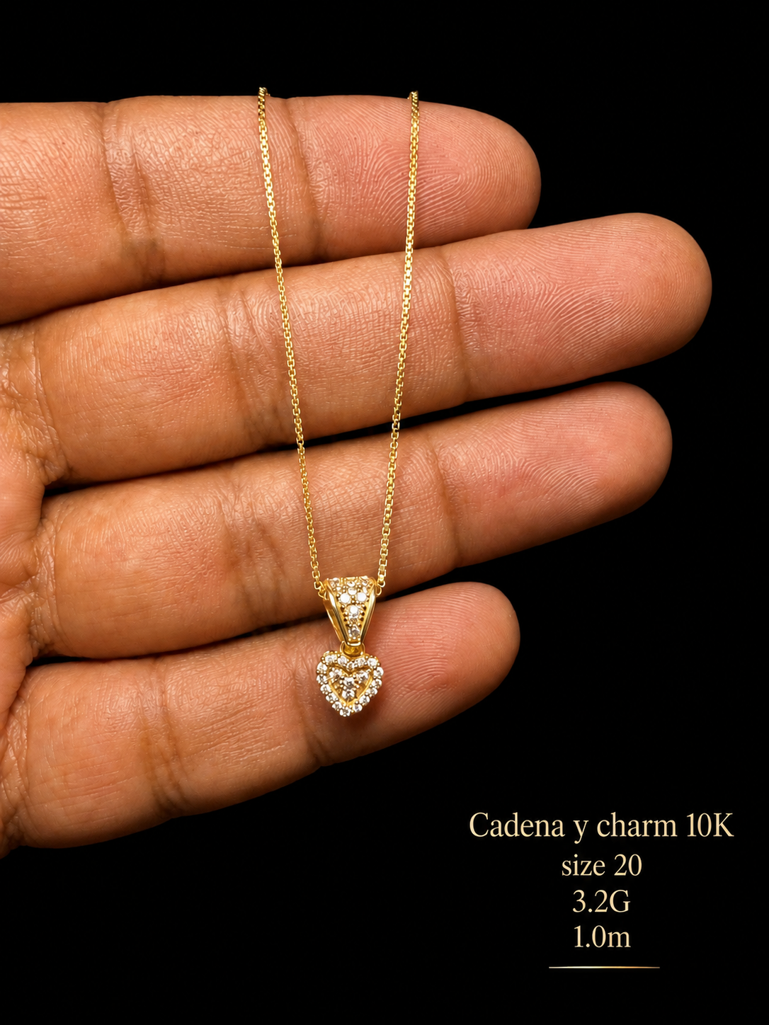 Cadena y charms 10K size 20 3.2G 1mm