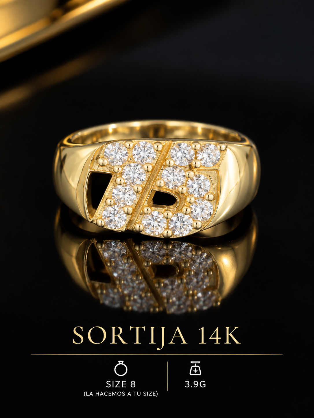 Sortija de 15 añera 14K size 8 pero se hace a tu size 3.9G