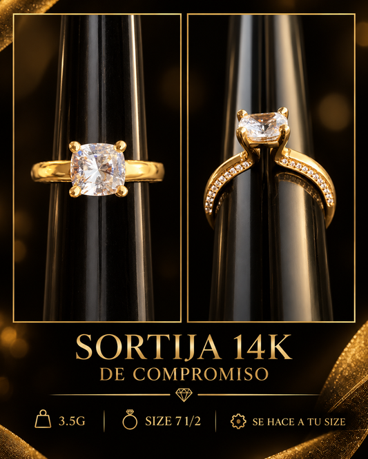 Sortija de compromiso 14K  size 71/2 se hace a tu size. 3.5G
