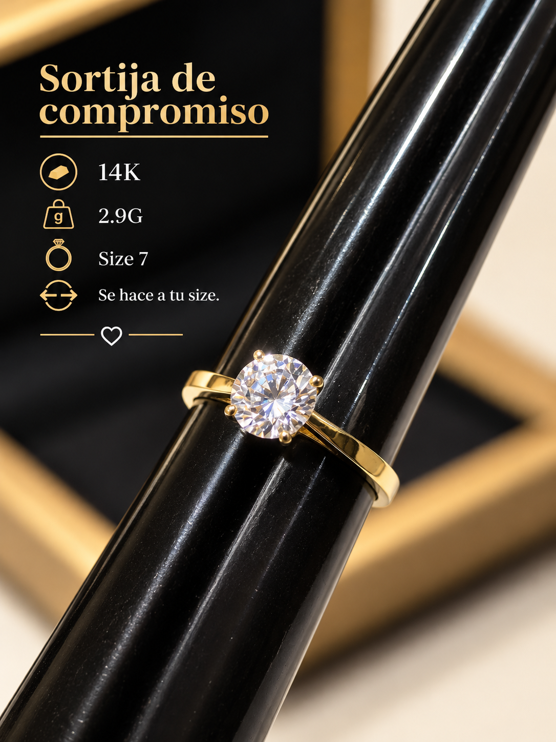Sortija de compromiso 14K 2.9G size 7